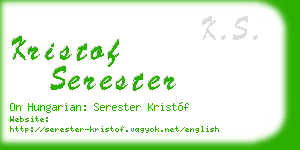 kristof serester business card