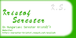 kristof serester business card